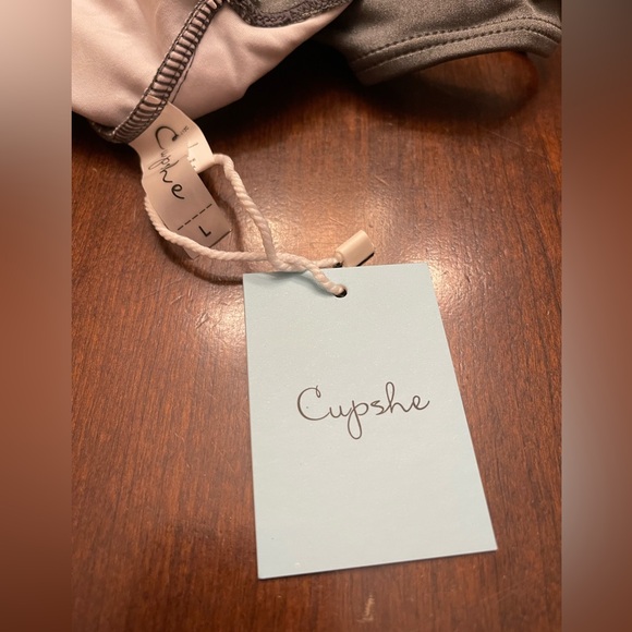 NWT Cupshe Pewter Gray One Piece Swimsuit - Picture 9 of 9